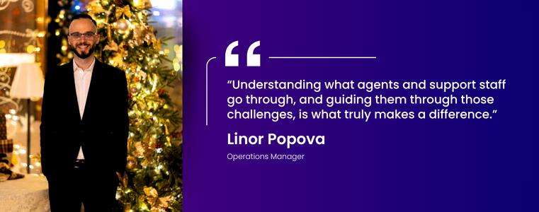 contact center operations floor in Kosovo led by Linor Popova